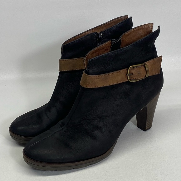 Paul Green Shoes Paul Green Munchen Black Leather Side Zip Ankle Boots Poshmark
